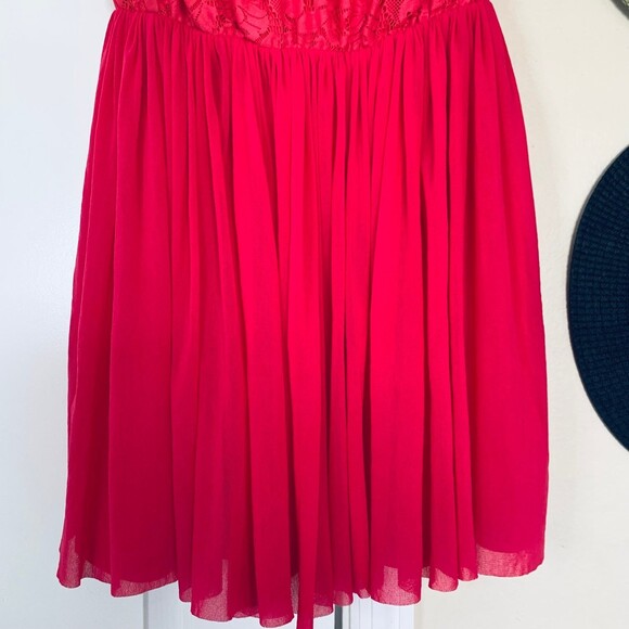 ASOS Barbie Pink Mesh Lace Off-the-Shoulder Fit & Flare Mini Dress | Size: 6/S - Picture 5 of 9